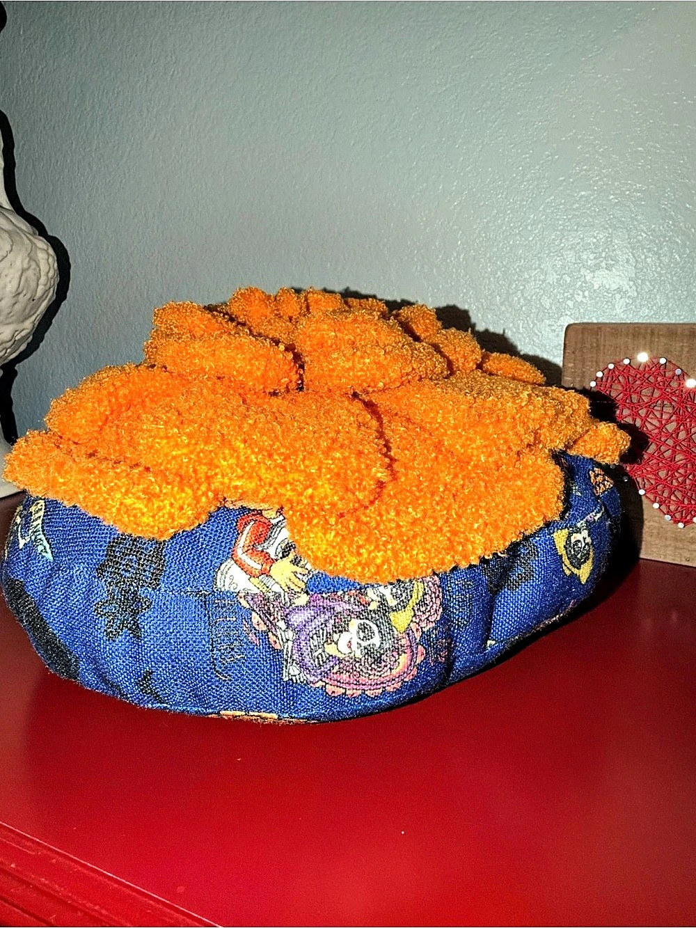 Disney Parks Pixar Coco Marigold Petals Throw Pillow Kids Blue & Orange Hat